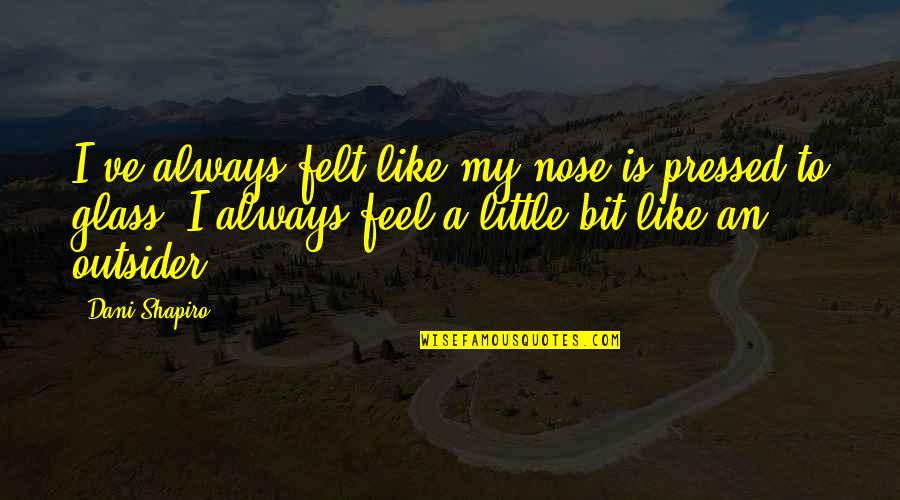 Golongan Quotes By Dani Shapiro: I've always felt like my nose is pressed Golongan Quotes By Dani Shapiro: I've always felt like my nose is pressed