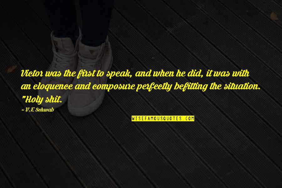 Golum Quotes By V.E Schwab: Victor was the first to speak, and when Golum Quotes By V.E Schwab: Victor was the first to speak, and when