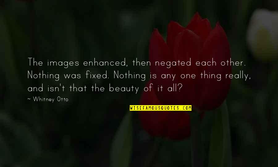 Golwalkar Guruji Quotes By Whitney Otto: The images enhanced, then negated each other. Nothing