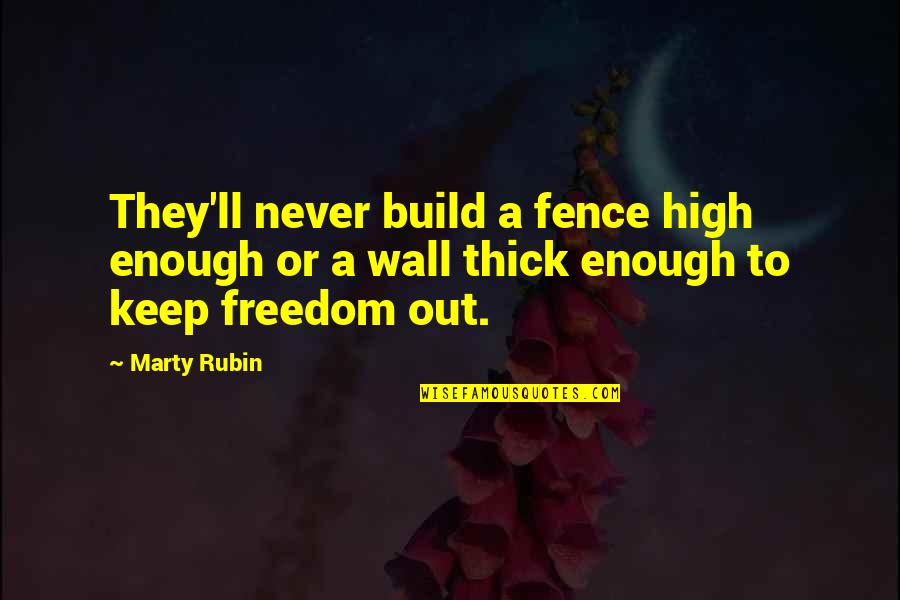 Gomelsky Watch Quotes By Marty Rubin: They'll never build a fence high enough or