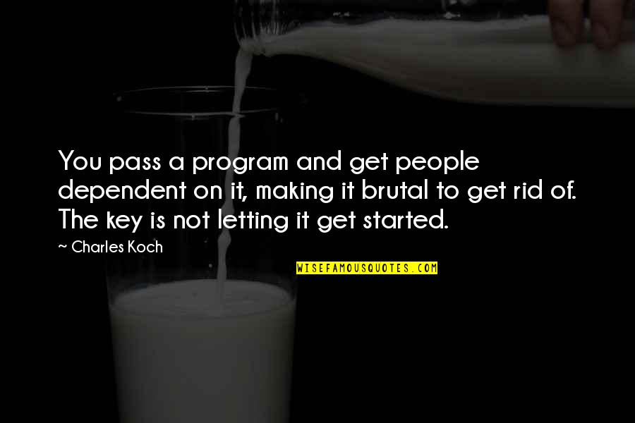Gomorrah Book Quotes By Charles Koch: You pass a program and get people dependent