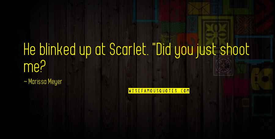 Gonadal Quotes By Marissa Meyer: He blinked up at Scarlet. "Did you just