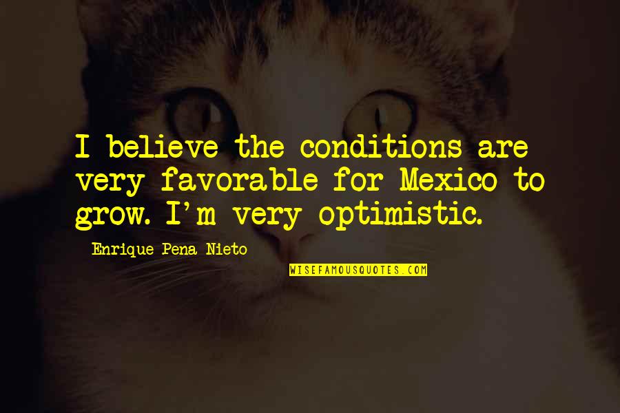 Gondolat Kiad Quotes By Enrique Pena Nieto: I believe the conditions are very favorable for