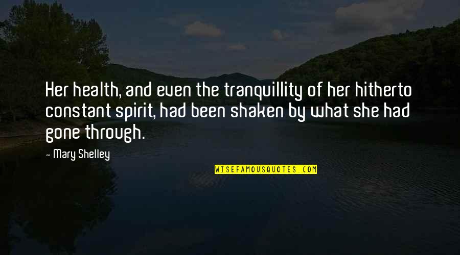 Gone And Been Quotes By Mary Shelley: Her health, and even the tranquillity of her