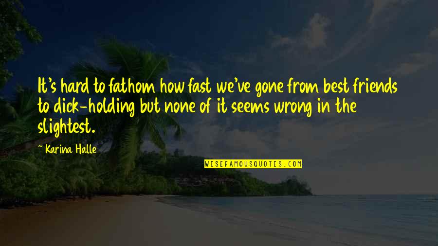 Gone So Fast Quotes By Karina Halle: It's hard to fathom how fast we've gone