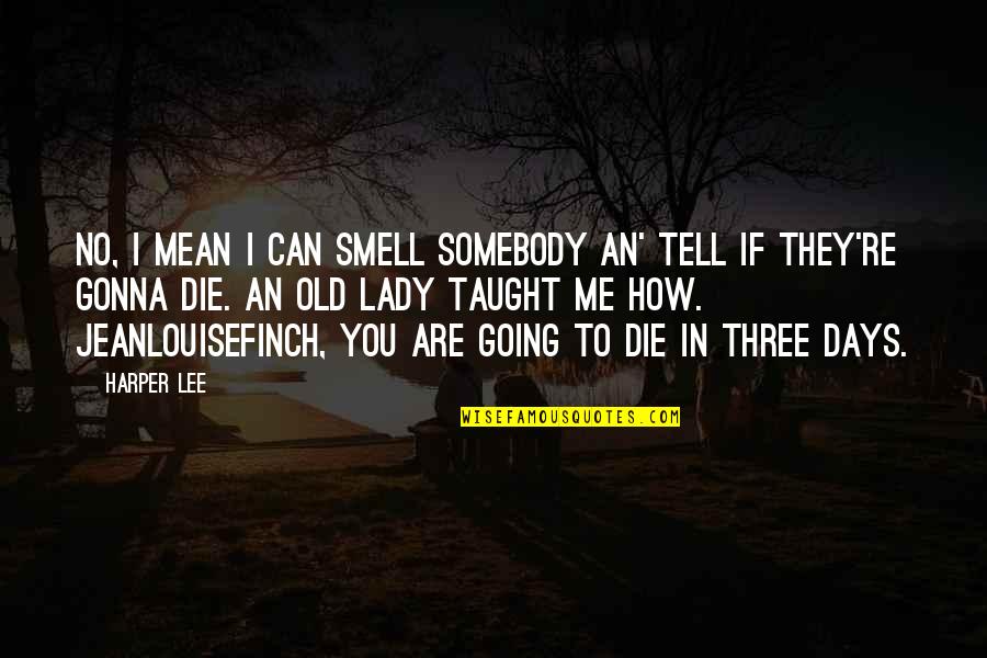 Gonna Be Somebody Quotes By Harper Lee: No, I mean I can smell somebody an'