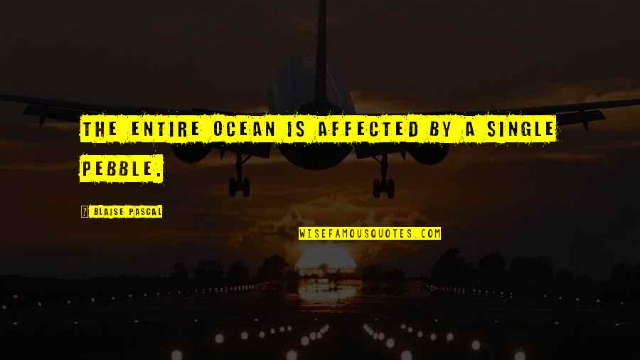 Gonnit Quotes By Blaise Pascal: The entire ocean is affected by a single Gonnit Quotes By Blaise Pascal: The entire ocean is affected by a single