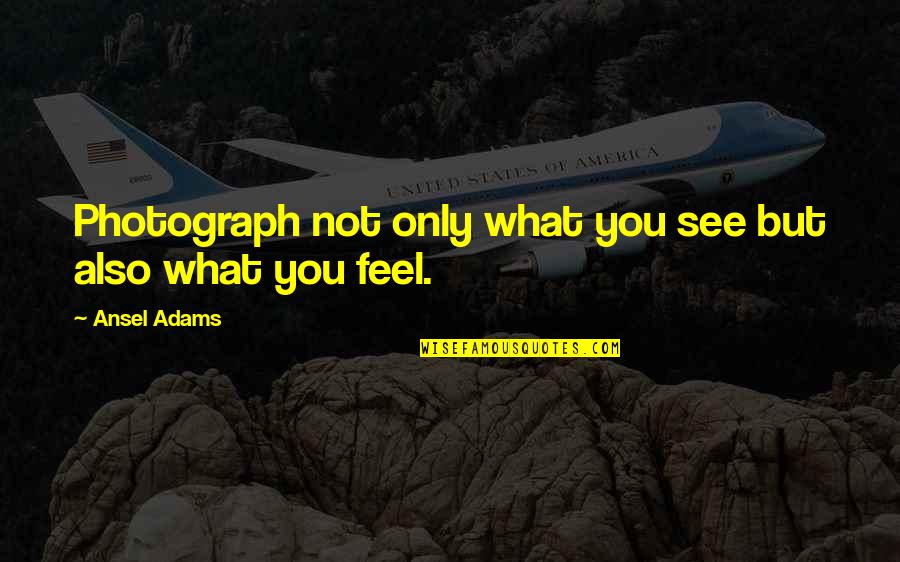 Gonyon Quotes By Ansel Adams: Photograph not only what you see but also