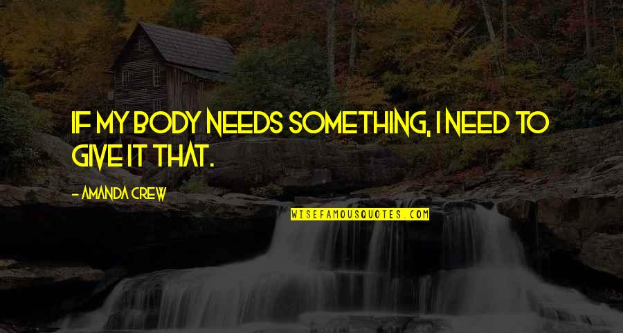 Good Afternoon Friday Inspirational Quotes By Amanda Crew: If my body needs something, I need to