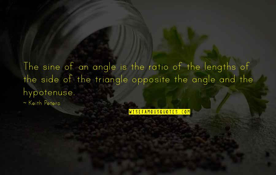 Good Alternative Rock Song Quotes By Keith Peters: The sine of an angle is the ratio