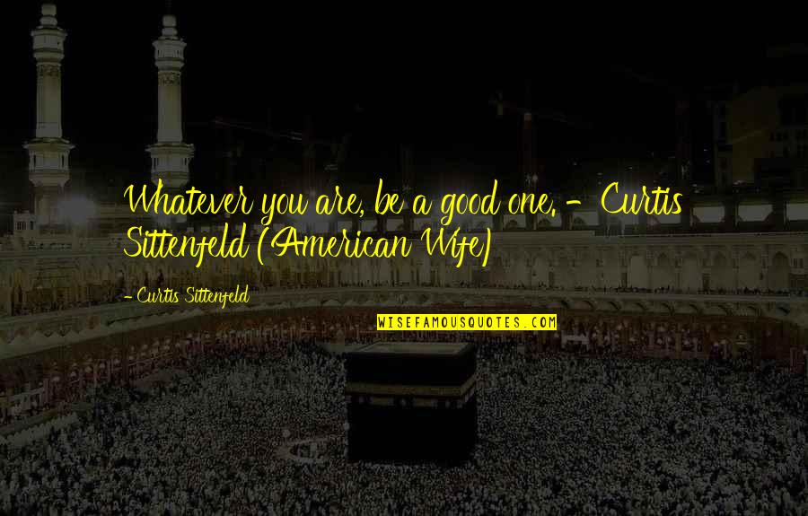Good American Quotes By Curtis Sittenfeld: Whatever you are, be a good one. -Curtis