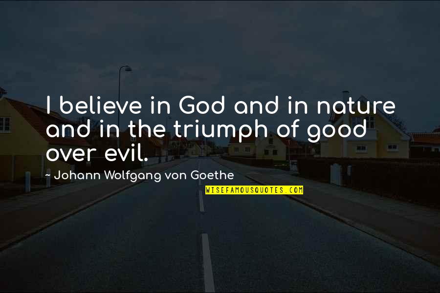 Good And Evil Nature Quotes By Johann Wolfgang Von Goethe: I believe in God and in nature and Good And Evil Nature Quotes By Johann Wolfgang Von Goethe: I believe in God and in nature and