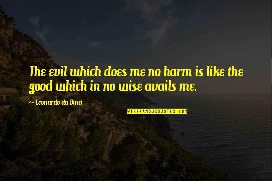 Good And Evil Wise Quotes By Leonardo Da Vinci: The evil which does me no harm is