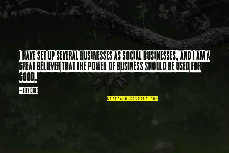 Good And Great Quotes By Lily Cole: I have set up several businesses as social