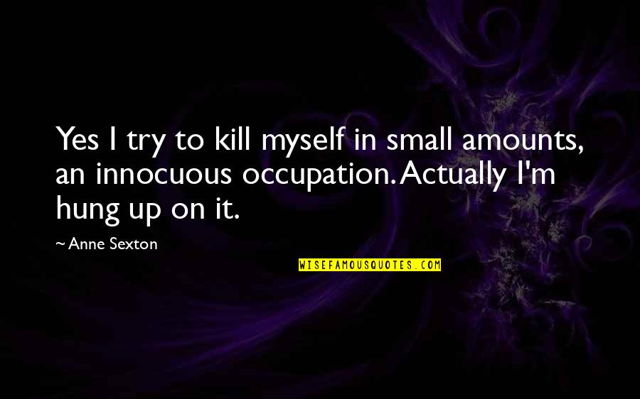 Good And Meaningful Quotes By Anne Sexton: Yes I try to kill myself in small