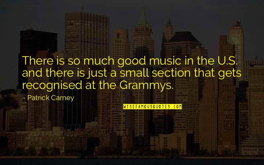Good And Small Quotes By Patrick Carney: There is so much good music in the