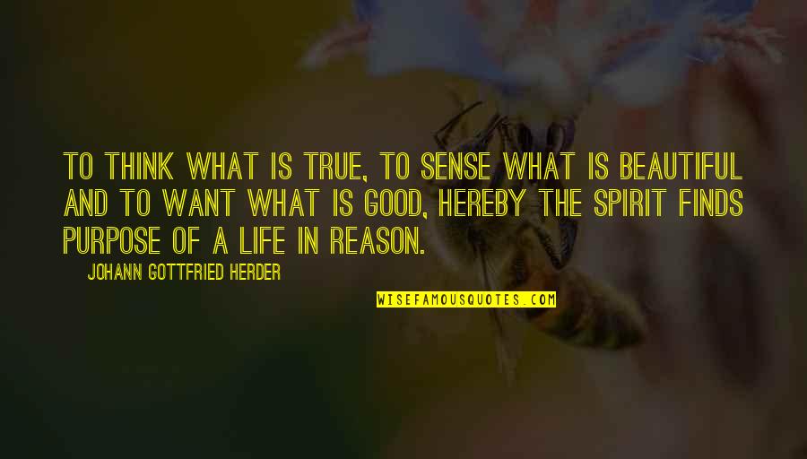 Good And True Quotes By Johann Gottfried Herder: To think what is true, to sense what