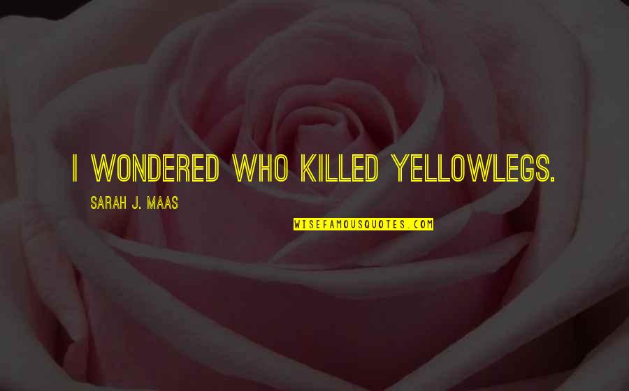 Good Aphorism Quotes By Sarah J. Maas: I wondered who killed Yellowlegs.