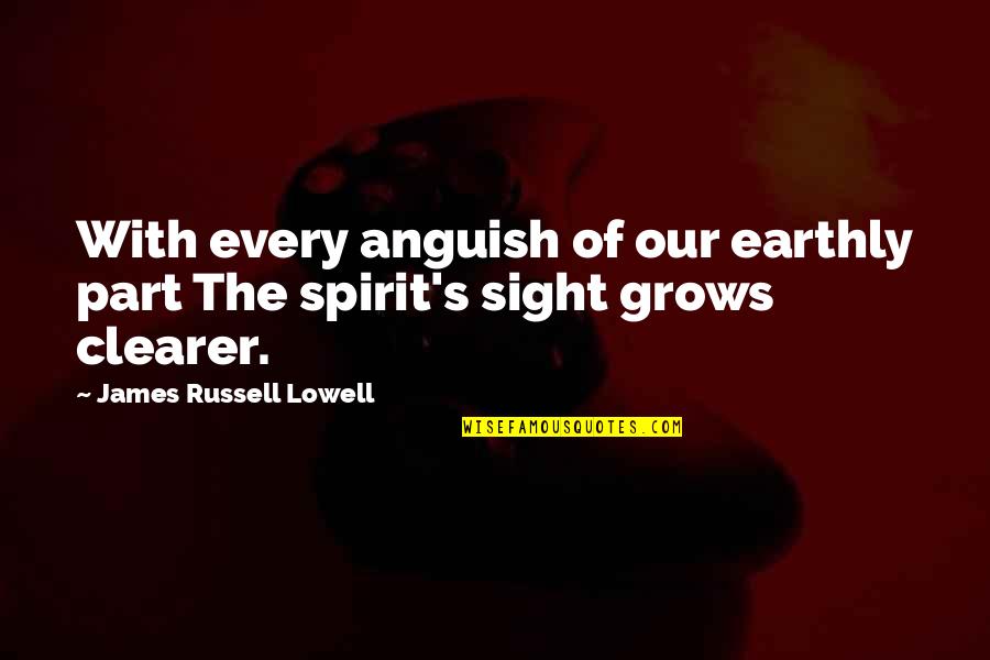 Good Apples At The Top Of The Tree Quote Quotes By James Russell Lowell: With every anguish of our earthly part The