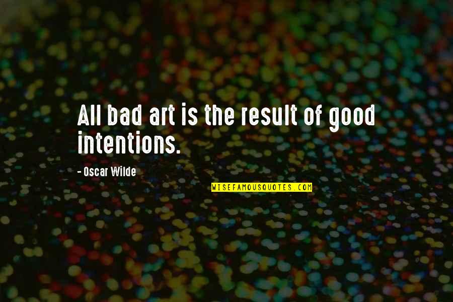 Good Art Bad Art Quotes By Oscar Wilde: All bad art is the result of good