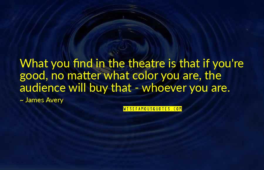 Good Audience Quotes By James Avery: What you find in the theatre is that