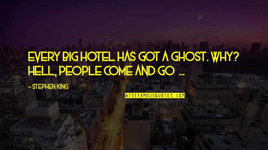 Good Background Quotes By Stephen King: Every big hotel has got a ghost. Why?