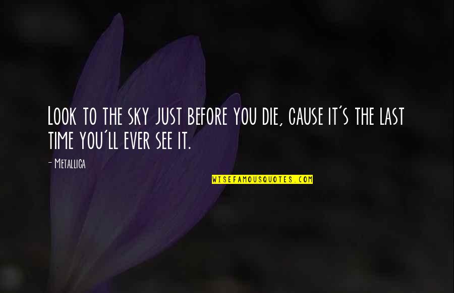 Good Bad Ugly Movie Quotes By Metallica: Look to the sky just before you die,