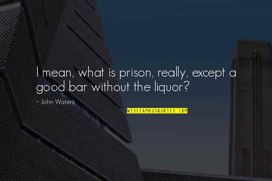 Good Bar Quotes By John Waters: I mean, what is prison, really, except a