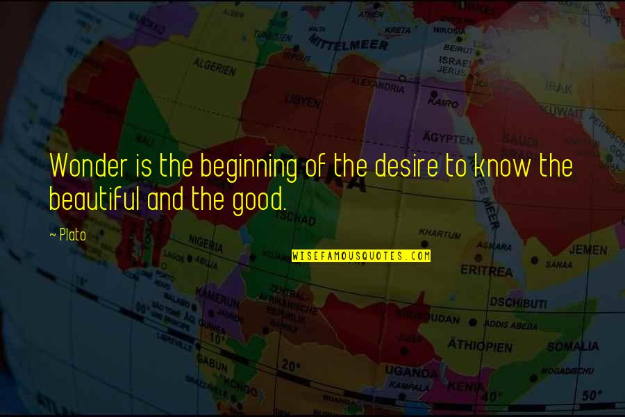 Good Beautiful Quotes By Plato: Wonder is the beginning of the desire to
