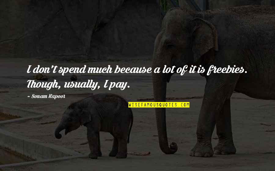 Good Bending Quotes By Sonam Kapoor: I don't spend much because a lot of