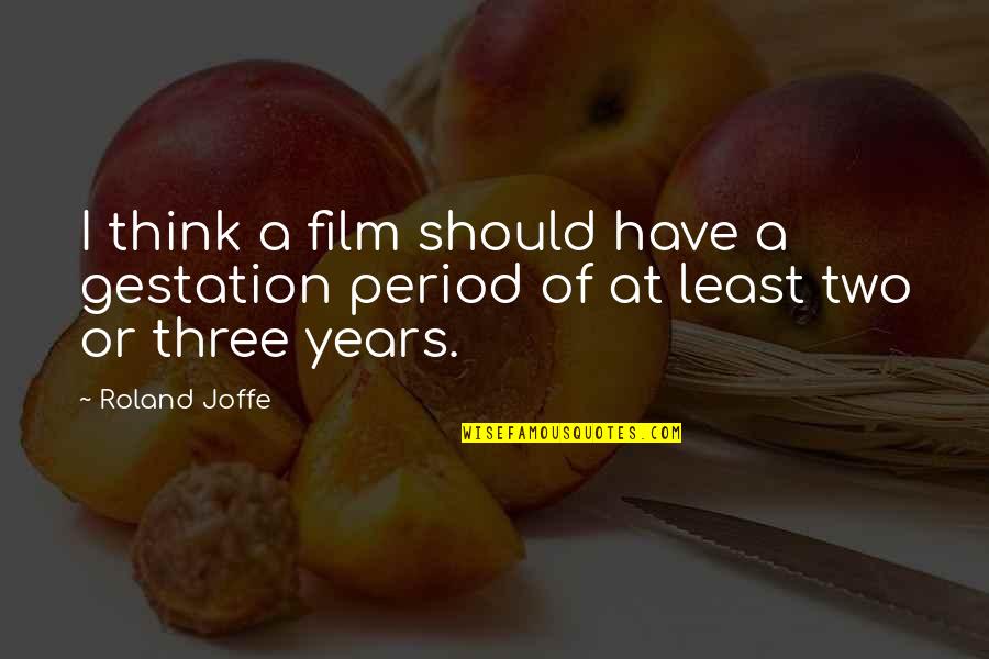 Good Bohemian Quotes By Roland Joffe: I think a film should have a gestation