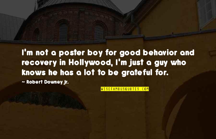 Good Boy Quotes By Robert Downey Jr.: I'm not a poster boy for good behavior