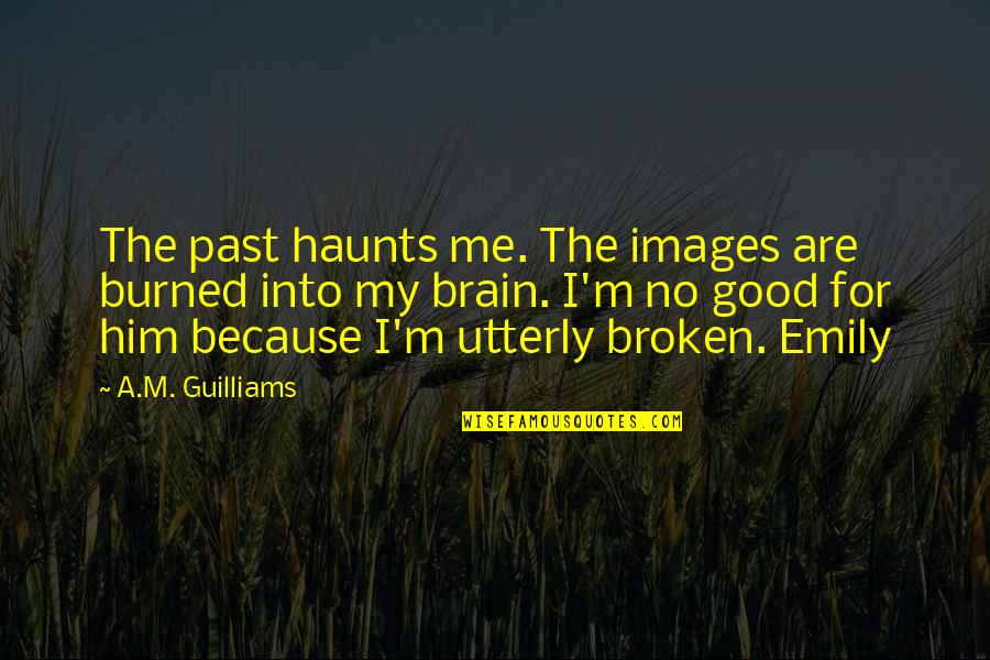 Good Brain Quotes By A.M. Guilliams: The past haunts me. The images are burned