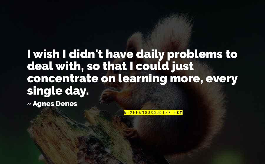 Good Breakfast Good Day Quotes By Agnes Denes: I wish I didn't have daily problems to