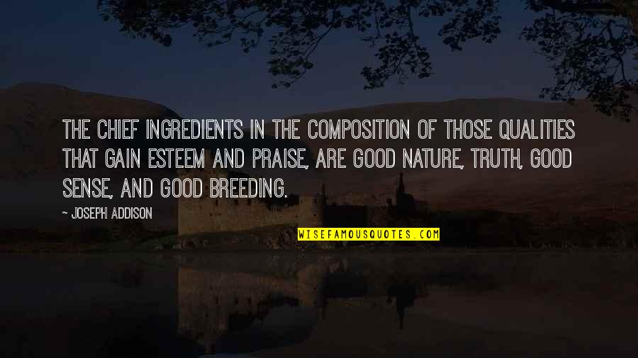 Good Breeding Quotes By Joseph Addison: The chief ingredients in the composition of those