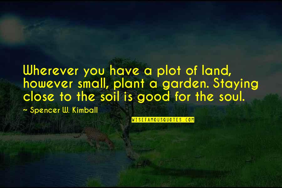 Good But Small Quotes By Spencer W. Kimball: Wherever you have a plot of land, however