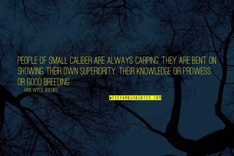 Good But Small Quotes By Van Wyck Brooks: People of small caliber are always carping. They