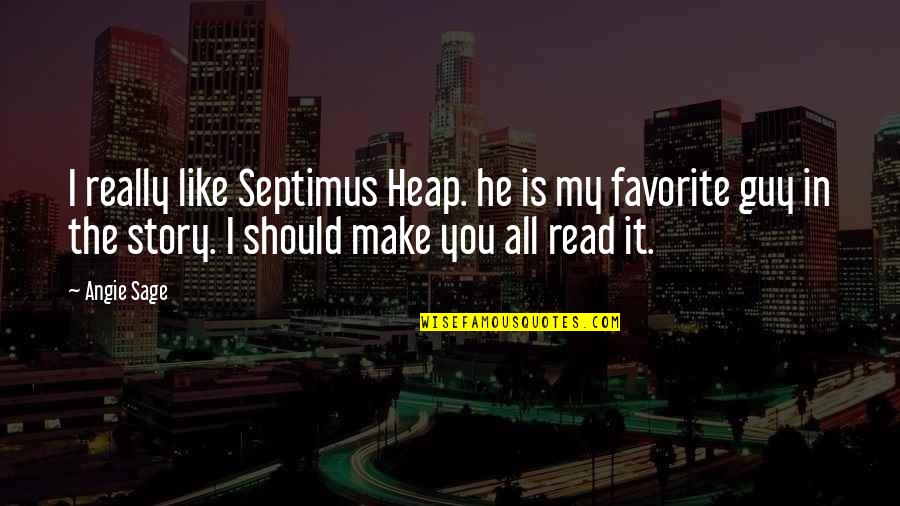 Good Bvb Quotes By Angie Sage: I really like Septimus Heap. he is my