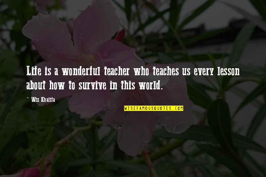 Good Career Objectives Quotes By Wiz Khalifa: Life is a wonderful teacher who teaches us