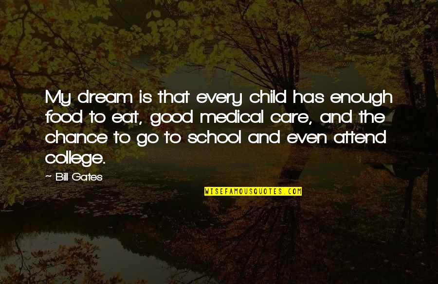 Good Child Care Quotes By Bill Gates: My dream is that every child has enough