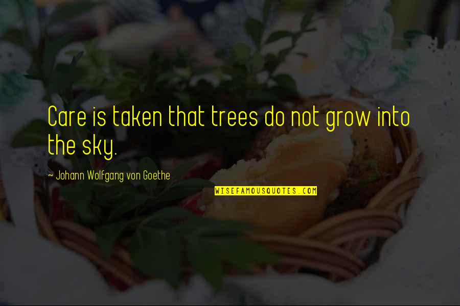 Good Chill Out Quotes By Johann Wolfgang Von Goethe: Care is taken that trees do not grow