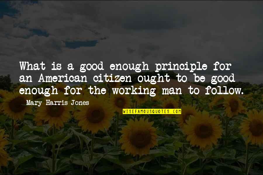 Good Citizen Quotes By Mary Harris Jones: What is a good enough principle for an Good Citizen Quotes By Mary Harris Jones: What is a good enough principle for an