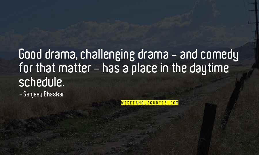 Good Comedy Quotes By Sanjeev Bhaskar: Good drama, challenging drama - and comedy for