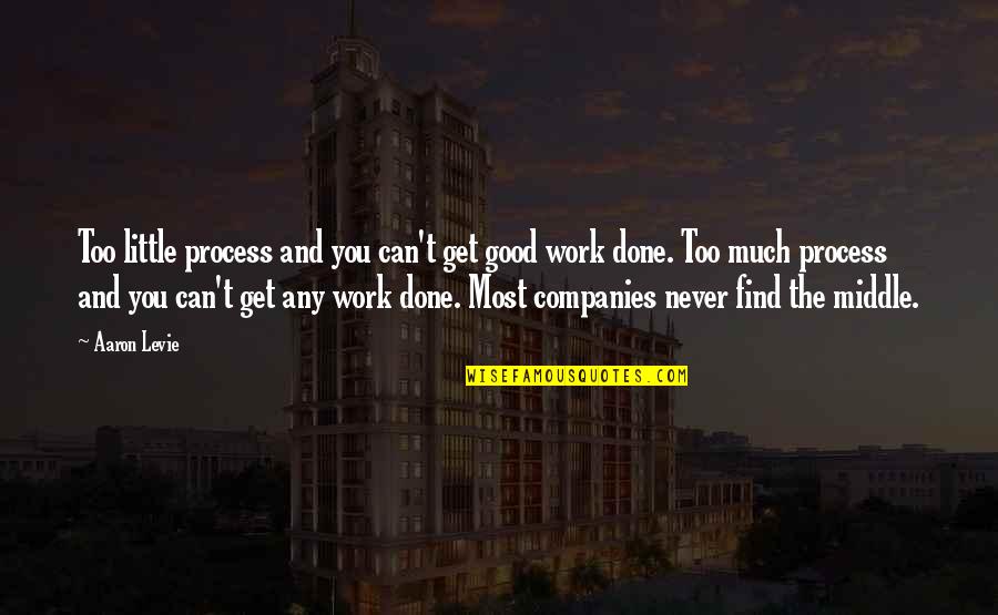 Good Companies Quotes By Aaron Levie: Too little process and you can't get good