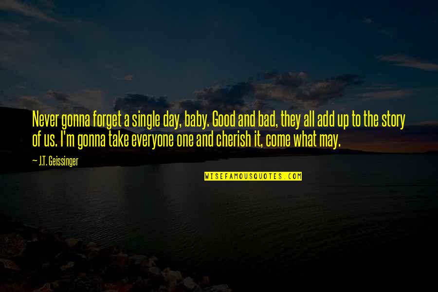 Good Day Bad Day Quotes By J.T. Geissinger: Never gonna forget a single day, baby. Good