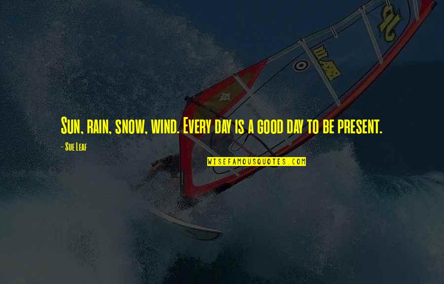 Good Day To Day Quotes By Sue Leaf: Sun, rain, snow, wind. Every day is a