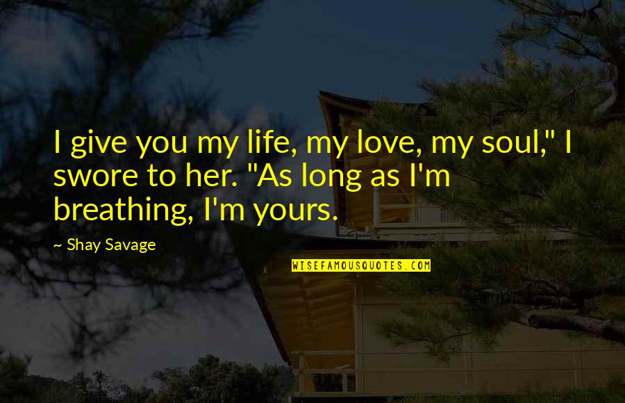 Good Demi Quotes By Shay Savage: I give you my life, my love, my