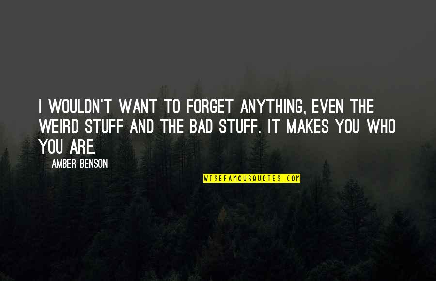 Good Denim Quotes By Amber Benson: I wouldn't want to forget anything, even the Good Denim Quotes By Amber Benson: I wouldn't want to forget anything, even the