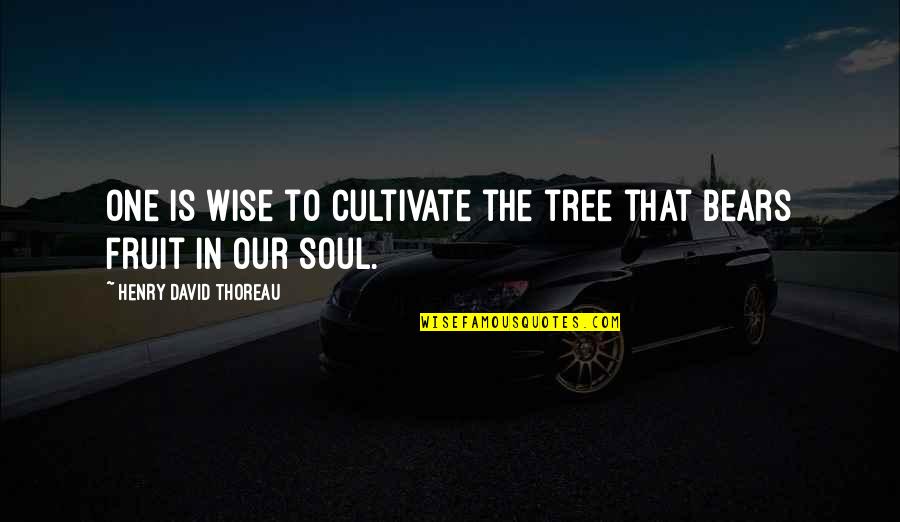 Good Doings Quotes By Henry David Thoreau: One is wise to cultivate the tree that