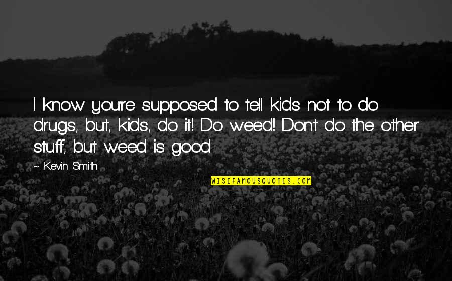 Good Don't Do Drugs Quotes By Kevin Smith: I know you're supposed to tell kids not